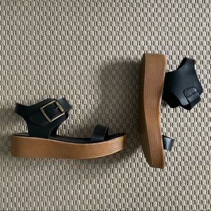 Brash black platform sandals size 9.5